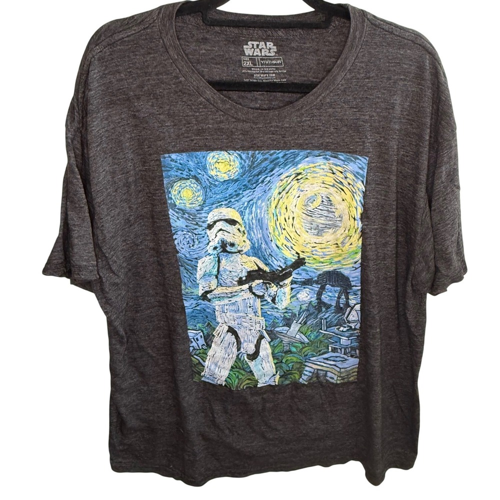 Star Wars Stormtrooper Starry Night Van Gogh Graphic T-Shirt Men's 2XL Fifth Sun